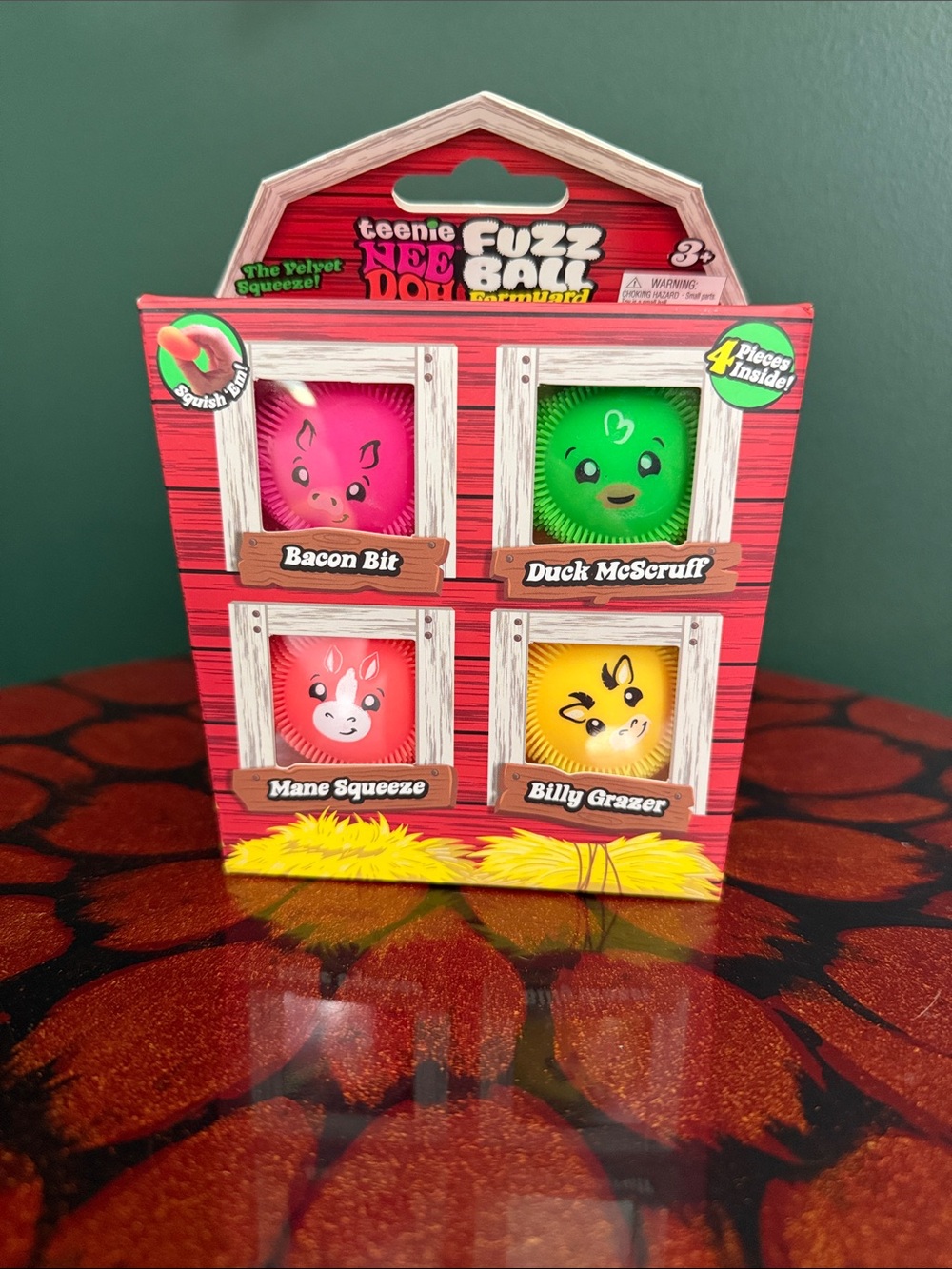 Teenie NeeDoh Fuzz Ball 4-Pack Farmyard